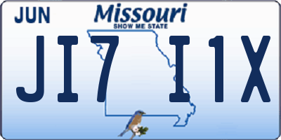 MO license plate JI7I1X