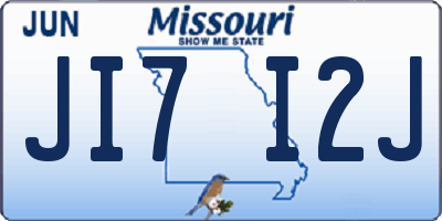 MO license plate JI7I2J