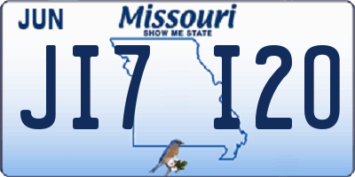 MO license plate JI7I2O