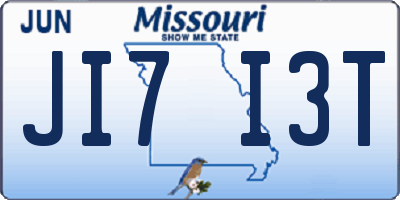 MO license plate JI7I3T