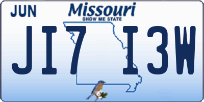 MO license plate JI7I3W