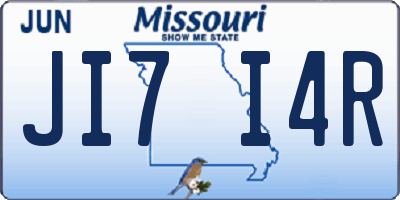 MO license plate JI7I4R