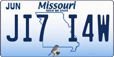 MO license plate JI7I4W