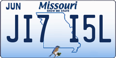 MO license plate JI7I5L