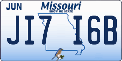 MO license plate JI7I6B
