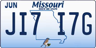 MO license plate JI7I7G