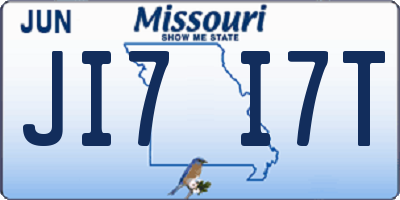 MO license plate JI7I7T