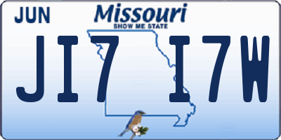MO license plate JI7I7W