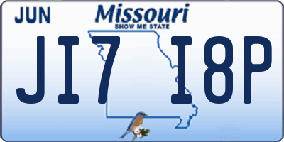 MO license plate JI7I8P