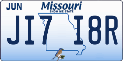 MO license plate JI7I8R