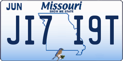 MO license plate JI7I9T