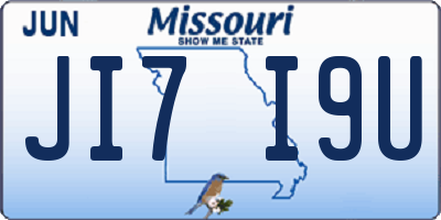MO license plate JI7I9U