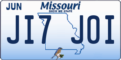 MO license plate JI7J0I