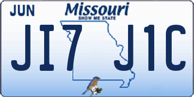 MO license plate JI7J1C
