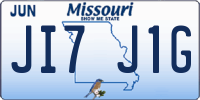 MO license plate JI7J1G