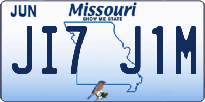 MO license plate JI7J1M