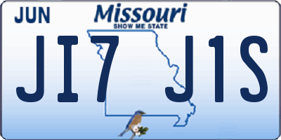 MO license plate JI7J1S