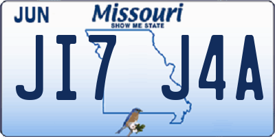 MO license plate JI7J4A