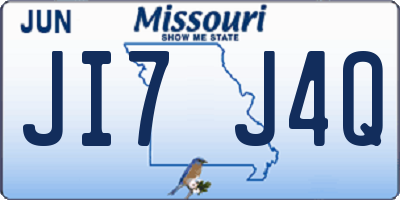 MO license plate JI7J4Q