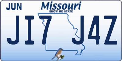 MO license plate JI7J4Z