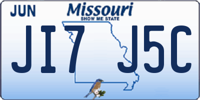 MO license plate JI7J5C