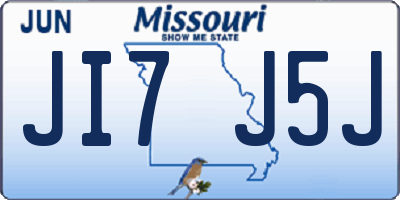 MO license plate JI7J5J
