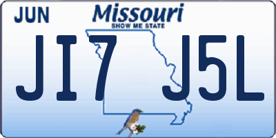 MO license plate JI7J5L
