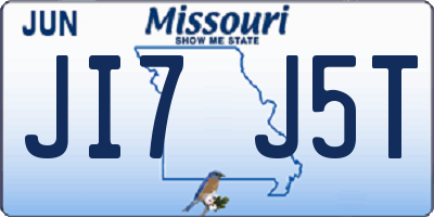 MO license plate JI7J5T