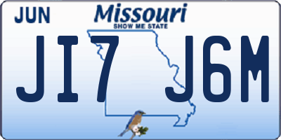 MO license plate JI7J6M