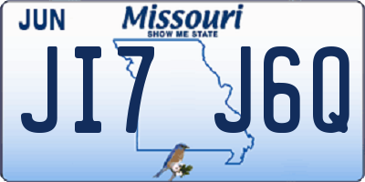 MO license plate JI7J6Q