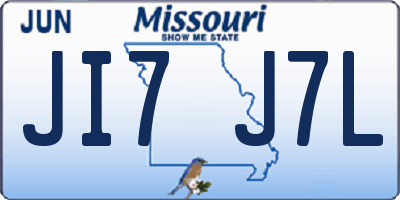 MO license plate JI7J7L