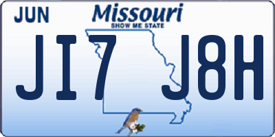 MO license plate JI7J8H