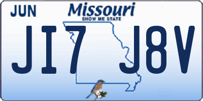MO license plate JI7J8V