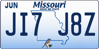 MO license plate JI7J8Z