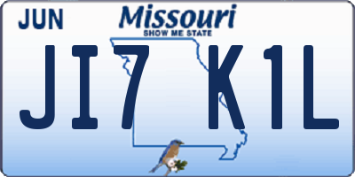 MO license plate JI7K1L