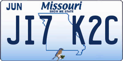 MO license plate JI7K2C