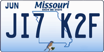 MO license plate JI7K2F