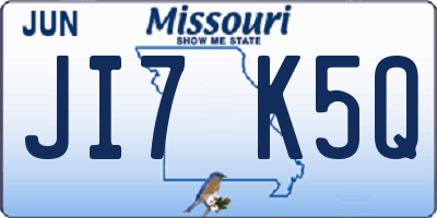 MO license plate JI7K5Q