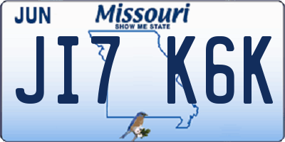 MO license plate JI7K6K