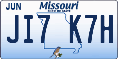 MO license plate JI7K7H