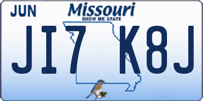 MO license plate JI7K8J
