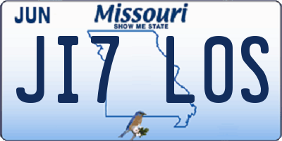 MO license plate JI7L0S