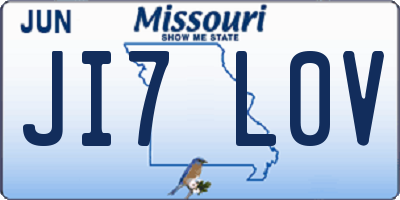 MO license plate JI7L0V