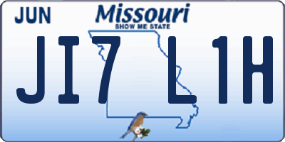 MO license plate JI7L1H