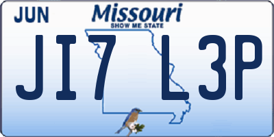 MO license plate JI7L3P