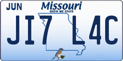 MO license plate JI7L4C