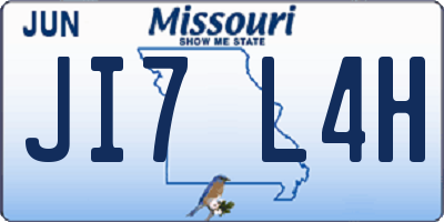 MO license plate JI7L4H