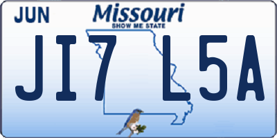 MO license plate JI7L5A