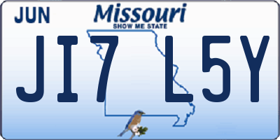 MO license plate JI7L5Y