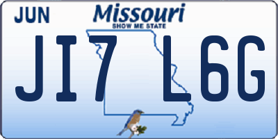 MO license plate JI7L6G